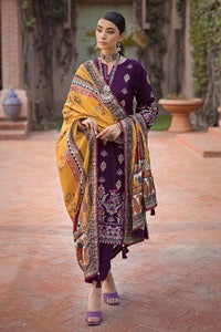3 Piece Embroidered Khaddar Unstitched Suit with Digital Printed Pashmina Shawl AP-32049