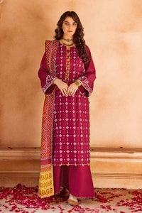 3 Piece Embroidered Chunri Lawn Unstitched Suit CL-32166
