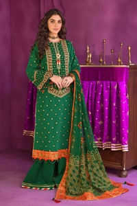 3 Piece Embroidered Chunri Lawn Unstitched Suit With Chiffon Gold and Lacquer Printed Dupatta BM-32015