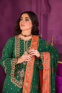 3 Piece Embroidered Chunri Lawn Unstitched Suit With Chiffon Gold and Lacquer Printed Dupatta BM-32015