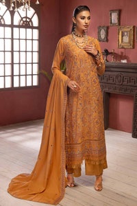 3 Piece Embroidered Digital Printed Karandi Unstitched Suit AY-32024