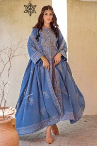 3 Piece Embroidered Linen Unstitched Suit with Embroidered Linen Dupatta RC-32005