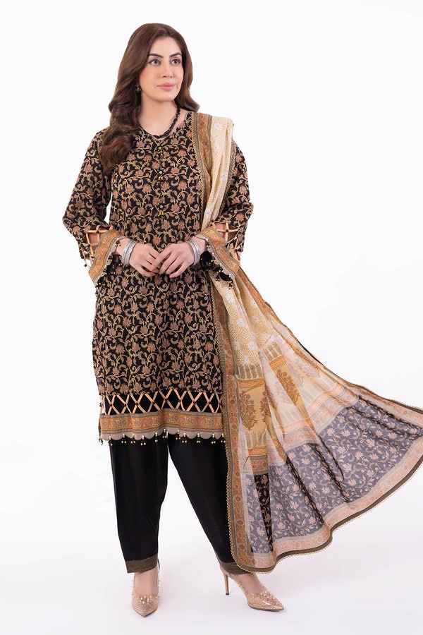 3 Piece Unstitched Printed Lawn Suit with Lacquer Printed Lawn Dupatta CL-42243 B