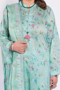 3 Piece Unstitched Embroidered Printed Lawn Suit with Embroidered Printed Chiffon Dupatta BM-52008