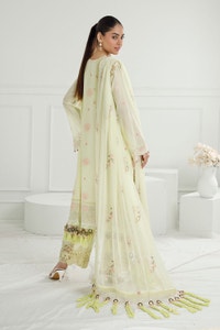 3 Piece Unstitched Embroidered Swiss Voile Suit with Embroidered Chiffon Dupatta LSV-52026