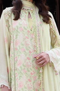 3 Piece Unstitched Embroidered Swiss Voile Suit with Embroidered Chiffon Dupatta LSV-52026