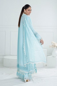 3 Piece Unstitched Schiffli Embroidered Lawn Suit with Embroidered Chiffon Dupatta PM-52038
