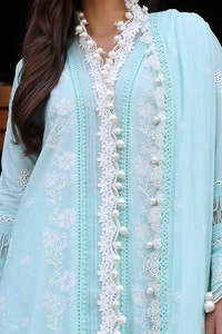 3 Piece Unstitched Schiffli Embroidered Lawn Suit with Embroidered Chiffon Dupatta PM-52038