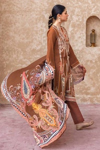3 Piece Embroidered Khaddar Unstitched Suit with Digital Printed Pashmina Shawl AP-32032