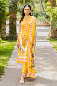 3 Piece Embroidered Cambric Unstitched Suit with Digital Printed Lawn Dupatta CBE-32011