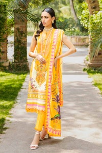3 Piece Embroidered Cambric Unstitched Suit with Digital Printed Lawn Dupatta CBE-32011