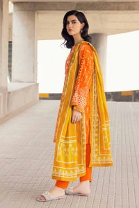 3 Piece Embroidered Cambric Unstitched Suit with Printed Lawn Dupatta CBE-32009