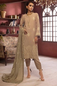3 Piece Embroidered Khaddar Unstitched Suit with Embroidered Pashmina Shawl AP-32057