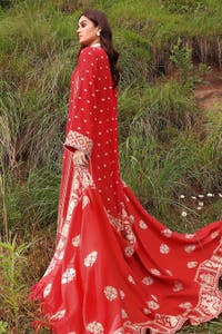 3 Piece Embroidered Raw Silk Unstitched Suit with Raw Silk Dupatta RW-32001