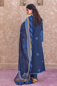 3 Piece Embroidered Khaddar Unstitched Suit with Digital Printed Cotton Net Dupatta CN-32040