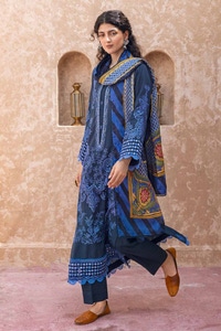 3 Piece Embroidered Khaddar Unstitched Suit with Digital Printed Cotton Net Dupatta CN-32040