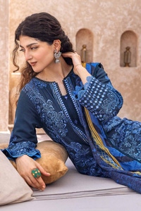3 Piece Embroidered Khaddar Unstitched Suit with Digital Printed Cotton Net Dupatta CN-32040