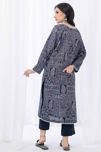 Printed Sequins Stripe Unstitched Shirt WNSS-32022