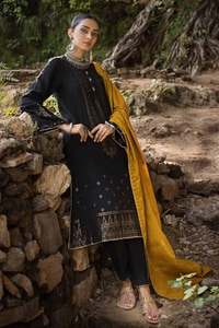 3 Piece Khaddar Jacquard Unstitched Suit with Pashmina Shawl AP-32088