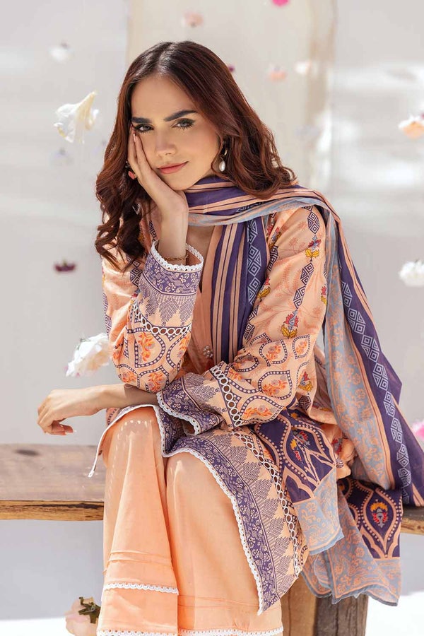 3 Piece Printed Cambric Unstitched Suit with Lawn Dupatta CBN-32003 B