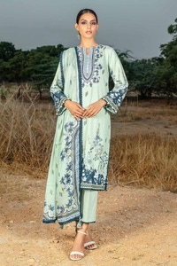 3 Piece Printed Corduroy Unstitched Suit with Cotton Net Dupatta CD-32004 A