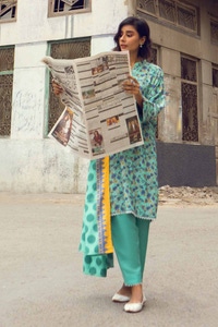 3 Piece Printed Dobby Linen Unstitched Suit LT-32022 B