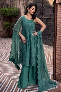 3 Piece Embroidered Chiffon Unstitched Suit with Embroidered Chiffon Dupatta FE-42025