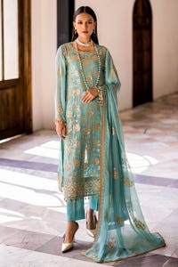 3 Piece Embroidered Chiffon Unstitched Suit with Embroidered Chiffon Dupatta FE-42026