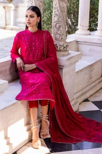 3 Piece Embroidered Chiffon Unstitched Suit with Embroidered Chiffon Dupatta FE-42047