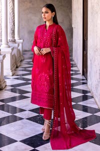 3 Piece Embroidered Chiffon Unstitched Suit with Embroidered Chiffon Dupatta FE-42047