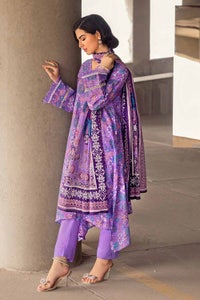 3 Piece Cambric Printed Unstitched Suit with Denting Lawn Dupatta DN-32098 B