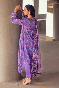 3 Piece Cambric Printed Unstitched Suit with Denting Lawn Dupatta DN-32098 B