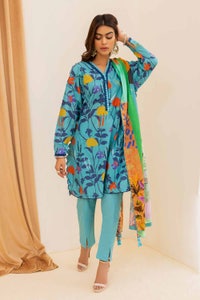 3 Piece Printed Cambric Unstitched Suit with Lawn Dupatta CBN-32021