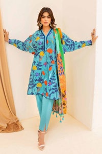 3 Piece Printed Cambric Unstitched Suit with Lawn Dupatta CBN-32021
