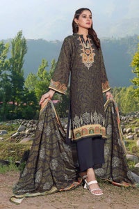 3 Piece Printed Karandi Unstitched Suit AY-32006