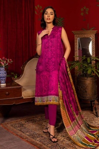 3 Piece Digital Printed Pashmina Unstitched Suit with Digital Printed Pashmina Shawl AP-32008