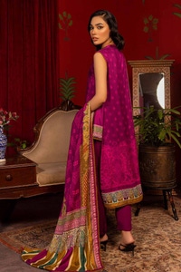 3 Piece Digital Printed Pashmina Unstitched Suit with Digital Printed Pashmina Shawl AP-32008