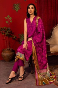 3 Piece Digital Printed Pashmina Unstitched Suit with Digital Printed Pashmina Shawl AP-32008