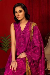 3 Piece Digital Printed Pashmina Unstitched Suit with Digital Printed Pashmina Shawl AP-32008