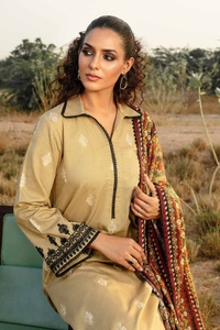 3 Piece Digital Printed Embroidered Corduroy Unstitched Suit with Digital Printed Cotton Net Dupatta CD-32005