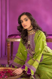 3 Piece Embroidered Chunri Lawn Unstitched Suit With Chiffon Gold and Lacquer Printed Dupatta BM-32011