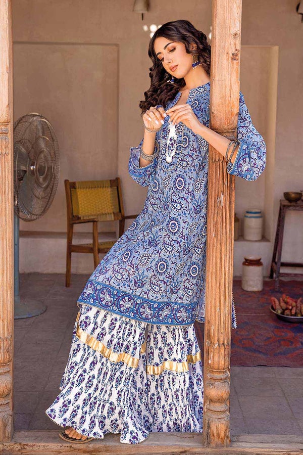 2 Piece Lawn Unstitched Printed Shirt Trousers Suit TL-32026 A