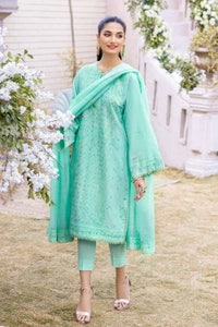 3 Piece Foil Embroidered Lawn Unstitched Suit with Zari Dupatta CK-32007