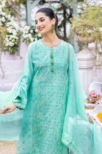 3 Piece Foil Embroidered Lawn Unstitched Suit with Zari Dupatta CK-32007