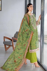 3 Piece Embroidered Digital Printed Cotton Net Unstitched Suit with Digital Printed Silk Dupatta with Lace SSM-32031