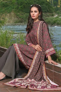 3 Piece Printed Karandi Unstitched Suit AY-32031