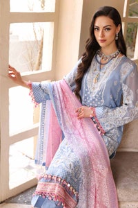 3 Piece Embriodered Chiffon Unstitched Suit LE-32005