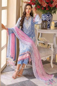 3 Piece Embriodered Chiffon Unstitched Suit LE-32005