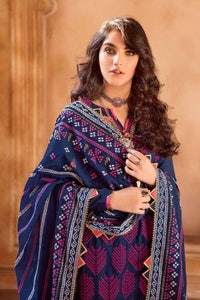 3 Piece Embroidered Chunri Lawn Unstitched Suit With Gold And Lacquer Printed Lawn Dupatta CL-32201