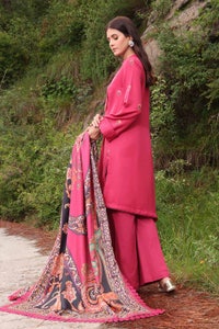 3 Piece Embroidered Acrylic Unstitched Suit with Digital Printed Acrylic Shawl AP-32010